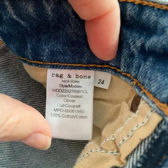 Rag&Bone "Rosa" Mid Rise Boyfriend Jean in "Clover", size 24 - Picture 7 of 13